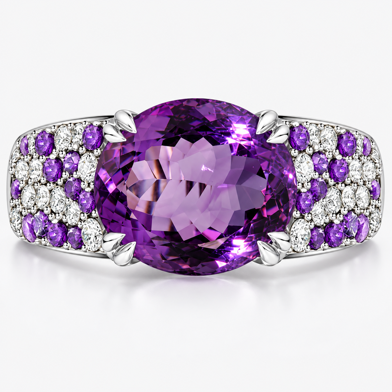 Italo Oval-Cut Amethyst Engagement Ring