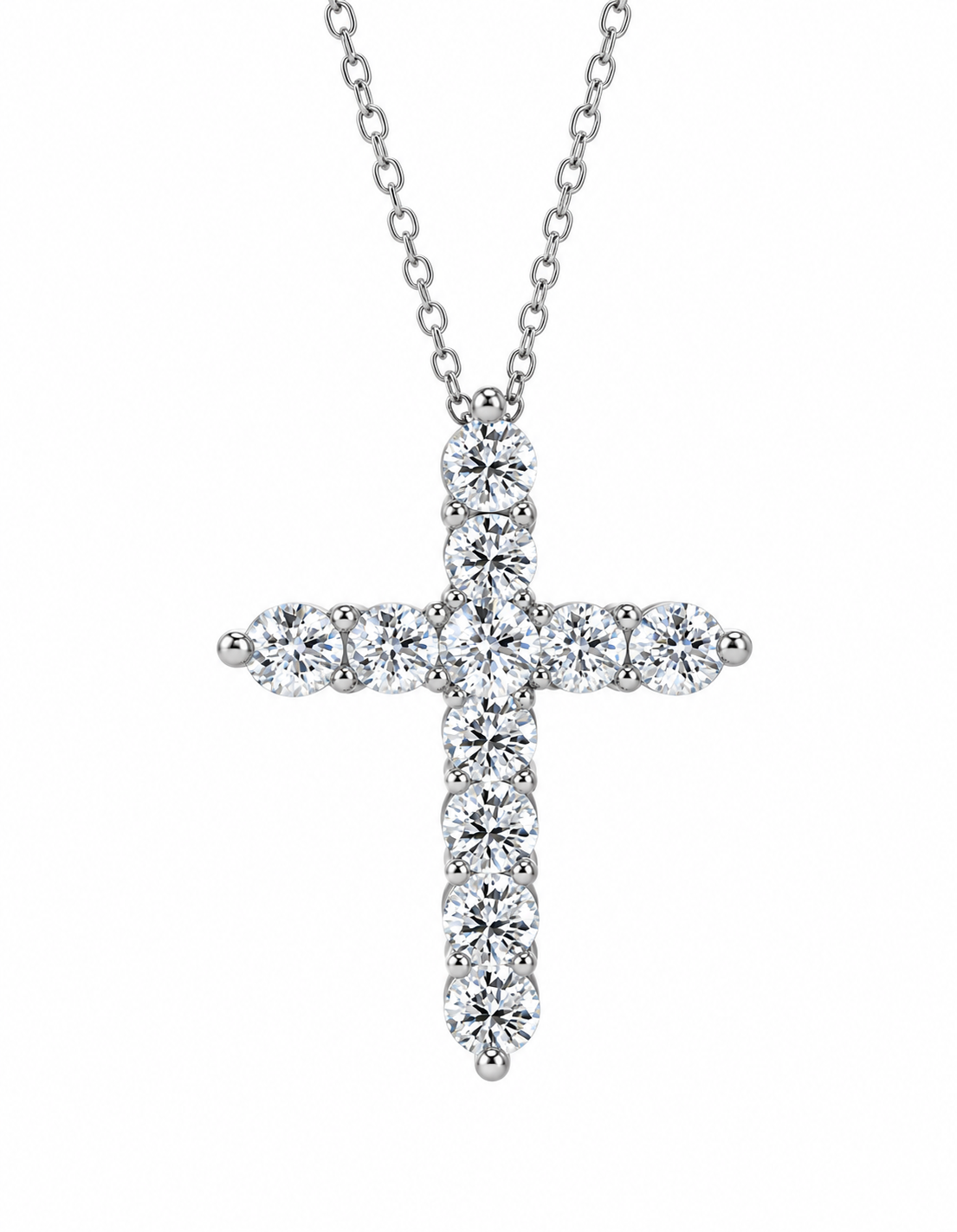 Italo Cross Design Created White Sapphire Pendant Necklace